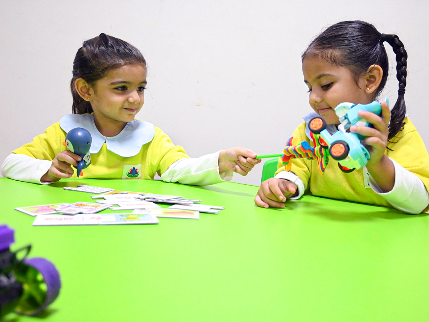 Students learning in a Swarrnim International School classroom